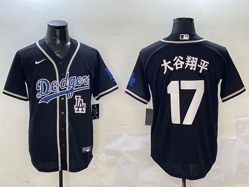 Men Los Angeles Dodgers 17 Ohtani Black Fashion Game 2025 Nike MLB Jersey style 3014